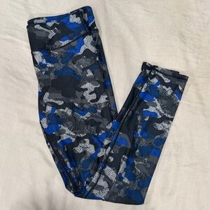 Fabletics Camouflage Leggings - Blue and Gray Medium